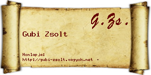 Gubi Zsolt névjegykártya